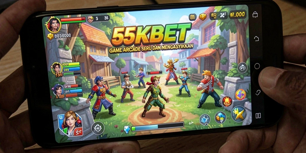 Tampilan gameplay menarik dalam game 55KBET Arcade.