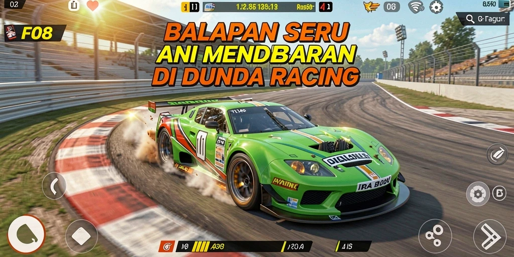 Gameplay mengesankan dalam balapan F08 yang menantang.