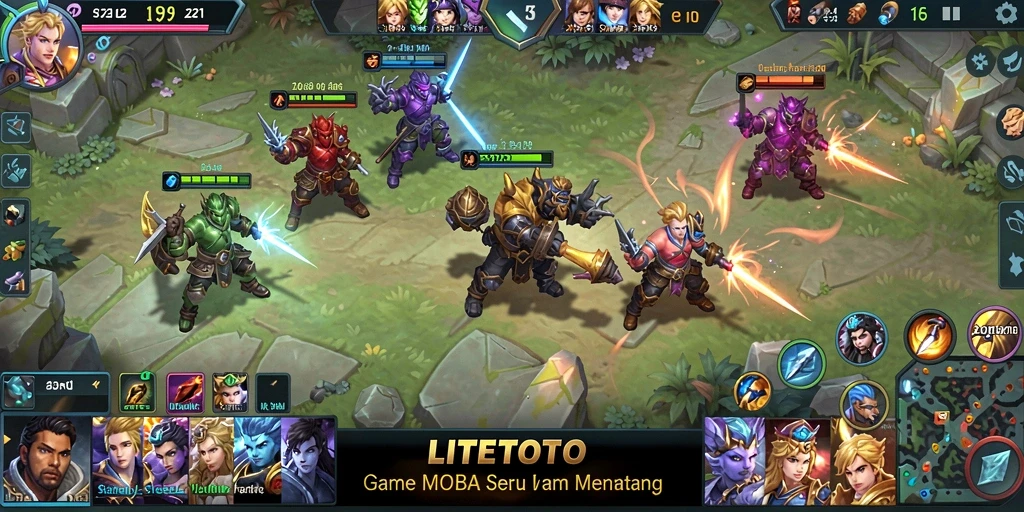 Gameplay LITETOTO yang mendebarkan dalam pertarungan tim.