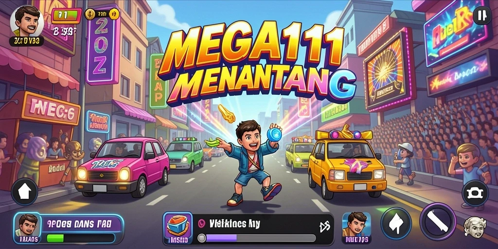 Tampilan gameplay MEGA111 yang penuh aksi dan tantangan.