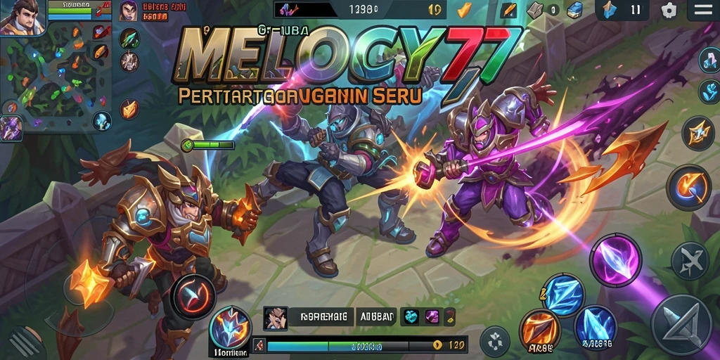 Screenshot gameplay yang menegangkan dari MELODY77.