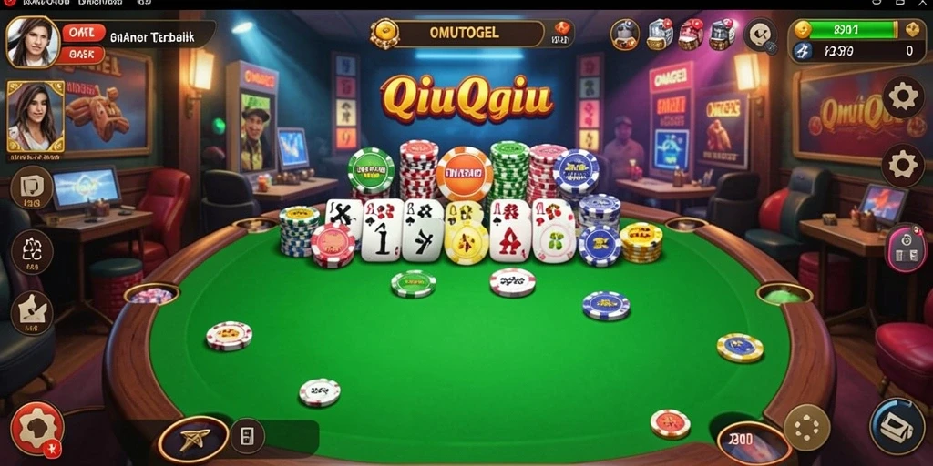 Screenshot gameplay OMUTOGEL yang menampilkan keseruan permainan QiuQiu.